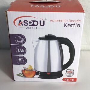 1.8L Automatic Electric Kettle - Black and Silver